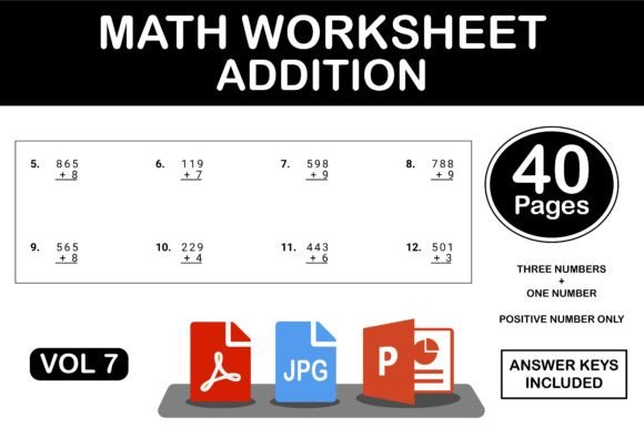Addition Workbook Math Worksheets Vol 7: A Design Asset for Clarity