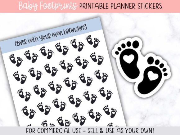 Baby Footprints Planner Stickers: Elevate Your Design Projects
