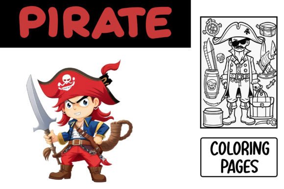 Cartoon Pirate Coloring Pages: Creative Design Assets