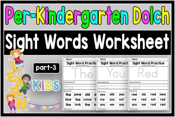 Dolch Sight Words Tracing Book Pre K V.3