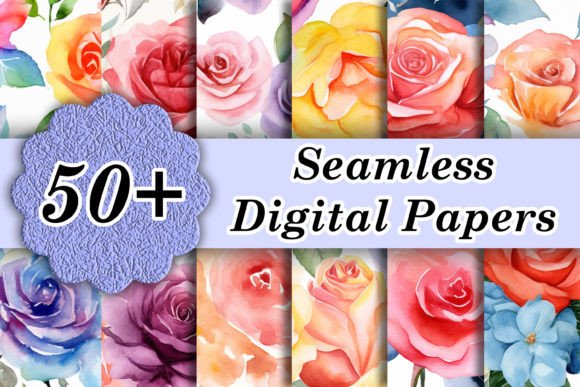 Elevate Your Designs with Watercolor Rose Patterns