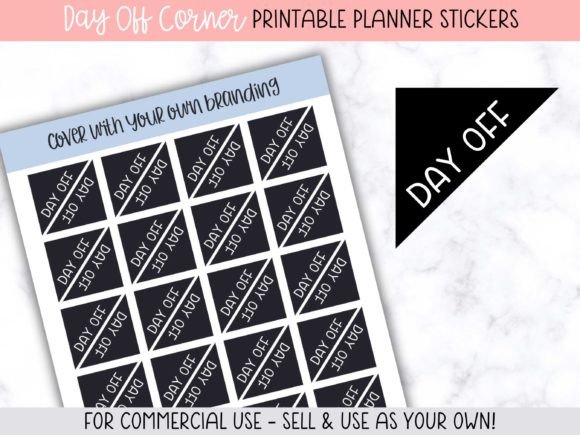Elevate Your Planner Aesthetics with Day off Corner Box Planner Stickers