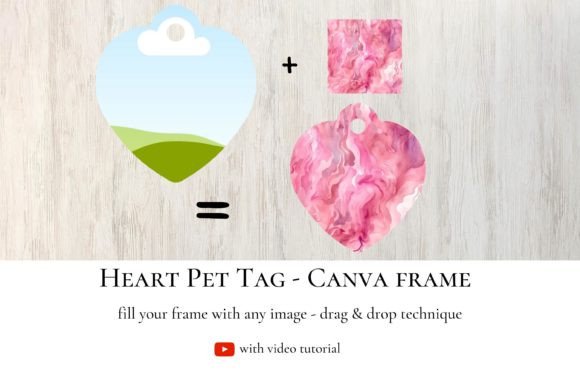 Heart Pet Tag - Canva Frame: Design Assets for Visual Impact