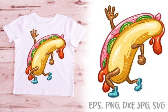 Hot Dog Mascot Cartoon Character Logo