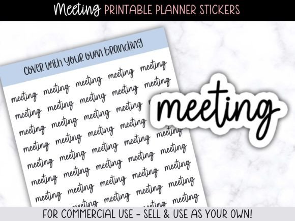 Meeting Printable Planner Stickers: A Designer's Asset
