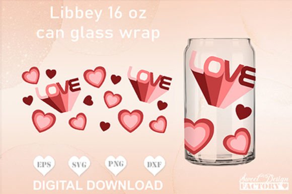Retro Love Can Glass Svg: Groovy Libbey Design
